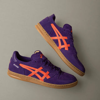 ASICS Skyhand OG Shoes in Midnight Plum/Koi, 1990s handball design.