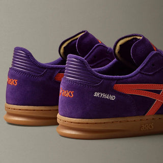 ASICS Skyhand OG Shoes in Midnight Plum/Koi, 1990s handball design.