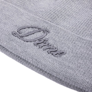 Heather Gray wool blend beanie with classic fold design.