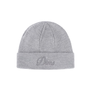 Heather Gray wool blend beanie with classic fold design.