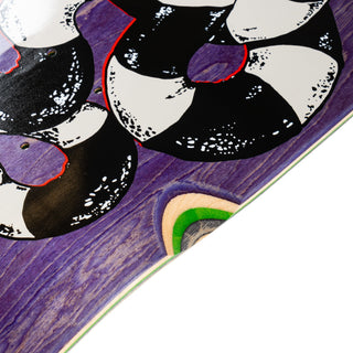 Welcome x Beetlejuice Sandworm Magic Bullet deck, 10.5" x 33", purple and green veneer, officially licensed.