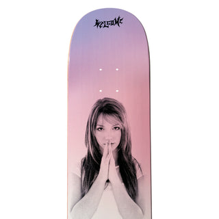 Welcome Skateboards x Britney Spears Believe 8.25" deck, pearlescent treatment, 8.25 x 31.98.