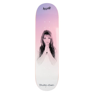 Welcome Skateboards x Britney Spears Believe 8.25" deck, pearlescent treatment, 8.25 x 31.98.