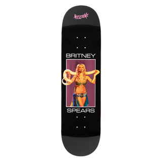 Welcome Skateboards x Britney Spears Snake 8.5" deck, pink foil, Welcome logo.