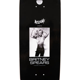 Welcome Skateboards x Britney Spears Snake 8.5" deck, pink foil, Welcome logo.