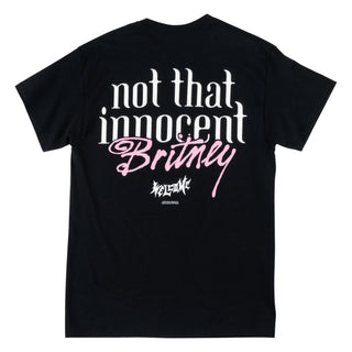 Welcome Skateboards x Britney Spears Daisies Puff Tee, black, photo and lyric print, puff ink logo.