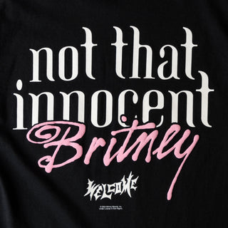 Welcome Skateboards x Britney Spears Daisies Puff Tee, black, photo and lyric print, puff ink logo.