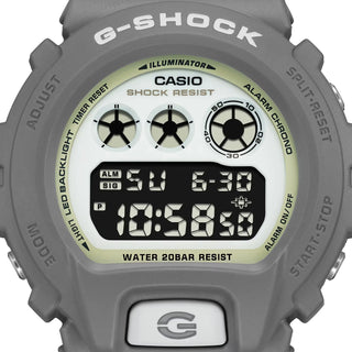 G-SHOCK DW6900HD-8 watch, dark gray with luminescent parts, LED Super Illuminator, resin band.