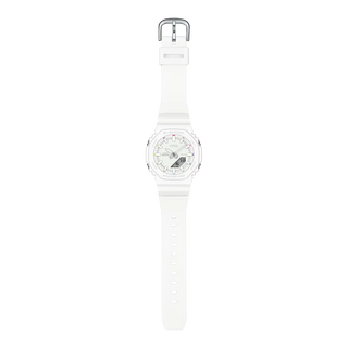 G-SHOCK x Itzy collaboration watch, white with colorful accents and ITZY logo.