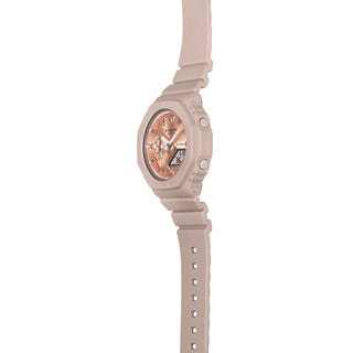 G-SHOCK GMA-S2100MD-4A watch with a minimalist pink gold dial and durable resin band.