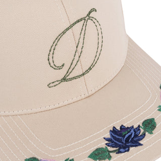 Dime MTL Lotus Full Fit Cap in Cream, 100% cotton snapback.