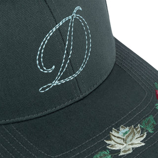 Dime MTL Lotus Full Fit Cap in Forest, 100% cotton snapback.