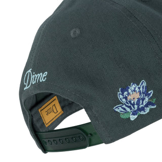 Dime MTL Lotus Full Fit Cap in Forest, 100% cotton snapback.