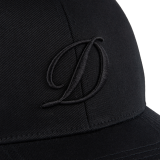 The Dime D Full Fit Cap in Black, made from 100% cotton, features a structured snapback closure and bold "D" logo. Available now at Drift House.