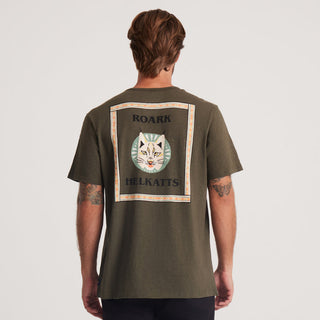 Roark Helkatts Organic Tee in Military, short-sleeve, 100% organic cotton, eco-friendly comfort.