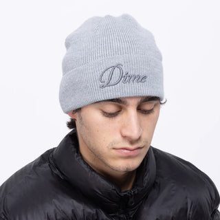 Heather Gray wool blend beanie with classic fold design.