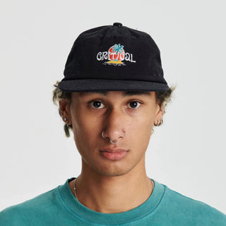 Critical Slide Society Sunny Side Cap - Black with embroidered art.