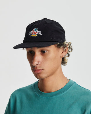 Critical Slide Society Sunny Side Cap - Black with embroidered art.