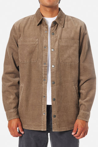 Katin Harold Corduroy Jacket in Gray Rock with 100% cotton corduroy and polyester fleece liner.