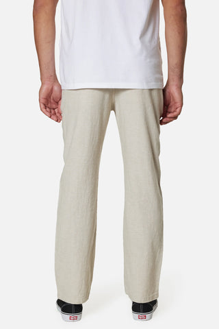 Katin Isaiah Local Pant in Light Gray, cotton-linen blend, elastic waistband, side and back pockets.