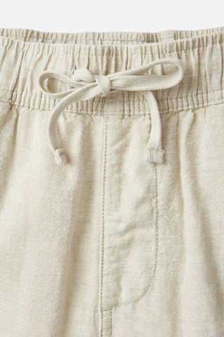 Katin Isaiah Local Pant in Light Gray, cotton-linen blend, elastic waistband, side and back pockets.