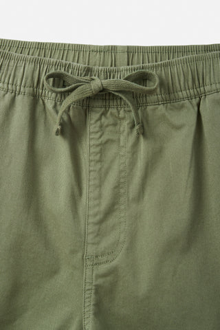 Katin Patio Short in Clover, 98% cotton, 2% spandex, elastic waistband, front slash pockets.