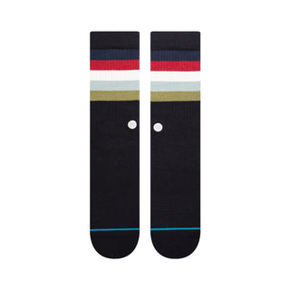 Stance Maliboo Crew Socks in black fade with minimal stripes and medium cushioning.