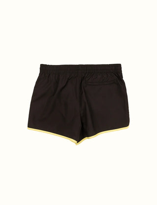 Duvin Marlin Tanning Swim Shorts in Black, quick-dry, relaxed waistband.