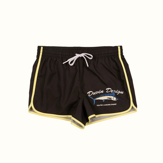 Duvin Marlin Tanning Swim Shorts in Black, quick-dry, relaxed waistband.