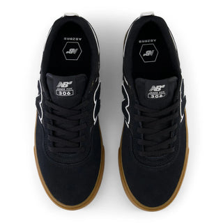 New Balance Numeric Jamie Foy 306 Shoes in Black/Gum with durable suede, mesh, and rubber underlays.