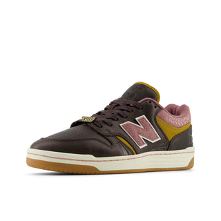 New Balance Numeric 480 FXT Shoe in Brown/Pink, skate and basketball fusion.