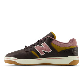 New Balance Numeric 480 FXT Shoe in Brown/Pink, skate and basketball fusion.