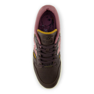 New Balance Numeric 480 FXT Shoe in Brown/Pink, skate and basketball fusion.