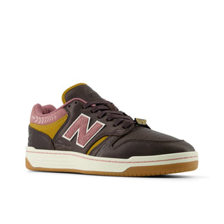 New Balance Numeric 480 FXT Shoe in Brown/Pink, skate and basketball fusion.