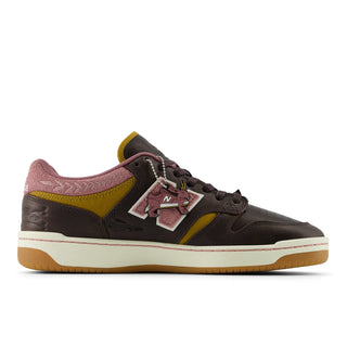 New Balance Numeric 480 FXT Shoe in Brown/Pink, skate and basketball fusion.