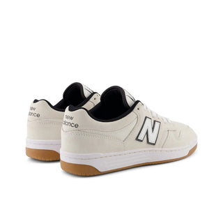 New Balance Numeric 480 Shoes in White/Black with durable leather upper