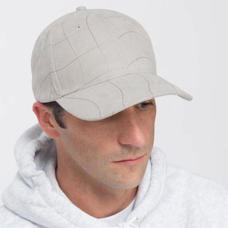 Ash-colored quilted cap made from 100% polyester with a full fit design.