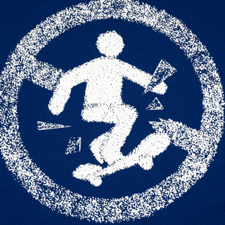 Polar Skate Co. Don't Play Tee in Deep Royal Blue with Pontus Alv's artwork.