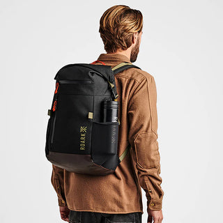 Roark Passenger 27L 2.0 Bag - Black with magnetic roll top.