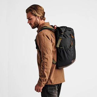 Roark Passenger 27L 2.0 Bag - Black with magnetic roll top.