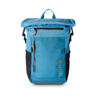 Roark Passenger 27L 2.0 Bag - Slate with magnetic roll top.