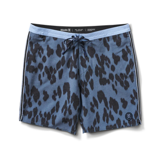 Roark Chiller 17" Mixtape Boardshorts in Sea Leopard Orion with eco-friendly fabric and 4-way stretch.