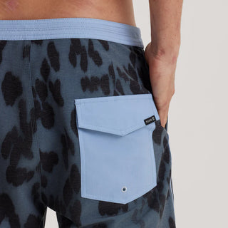 Roark Chiller 17" Mixtape Boardshorts in Sea Leopard Orion with eco-friendly fabric and 4-way stretch.