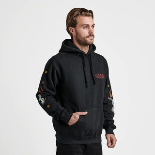 Roark Kaname Hoodie, Kaname Black, heavy-weight hooded fleece, cotton blend, classic fit, inspired by Japanese art.