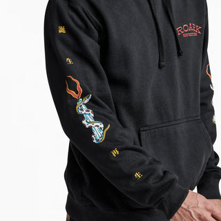 Roark Kaname Hoodie, Kaname Black, heavy-weight hooded fleece, cotton blend, classic fit, inspired by Japanese art.