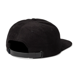 Roark Campover Strapback Hat in Black/Wolf, 6-panel unstructured, shallow fit, cotton ripstop stretch fabric, flat brim.