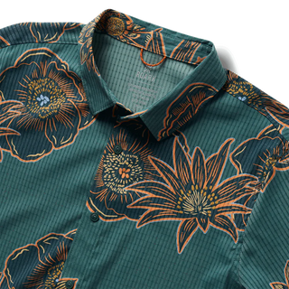 Roark Bless Up Breathable Stretch Shirt with Tactel fibers and perforated design in Aurora Flora Tundra colorway.