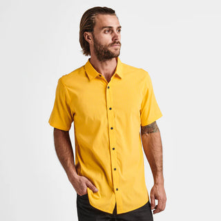 Gold Roark Bless Up Breathable Stretch Shirt with short sleeves.