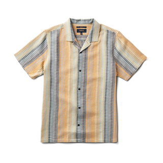 Roark Gonzo Button Up Shirt in Honey Mead, organic cotton Tencel™, camp collar, straight hem, classic fit.