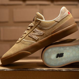 New Balance Numeric x Museum 272 Shoes in Wheat/Brown with tear-off panels.